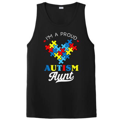 I'm A Proud Autism Aunt Autism Awareness Heart Niece Nephew PosiCharge Competitor Tank