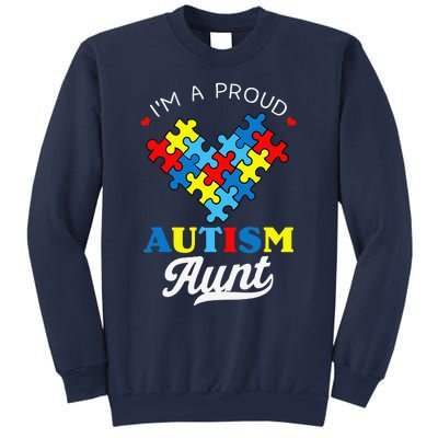 I'm A Proud Autism Aunt Autism Awareness Heart Niece Nephew Sweatshirt