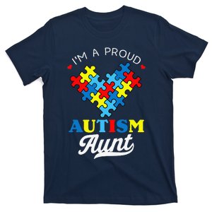 I'm A Proud Autism Aunt Autism Awareness Heart Niece Nephew T-Shirt