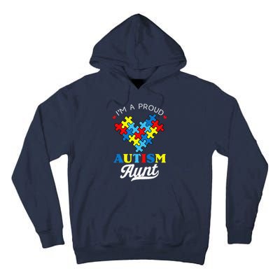 I'm A Proud Autism Aunt Autism Awareness Heart Niece Nephew Tall Hoodie