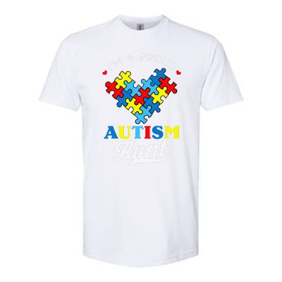 I'm A Proud Autism Aunt Autism Awareness Heart Niece Nephew Softstyle CVC T-Shirt