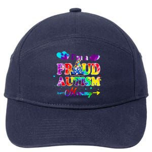 I'm A Proud Autism Mommy Tie Dye Gnome Gift 7-Panel Snapback Hat