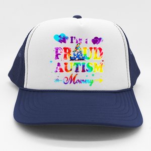 I'm A Proud Autism Mommy Tie Dye Gnome Gift Trucker Hat