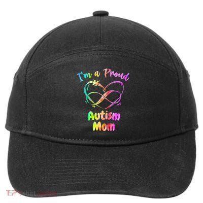 I’m a Proud Autism Mom Puzzle Heart 7-Panel Snapback Hat