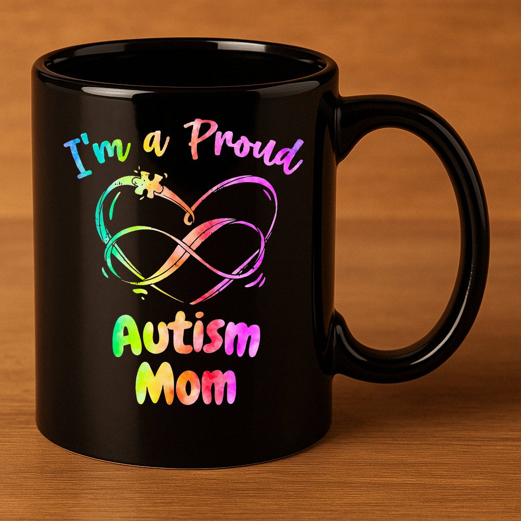 I’m a Proud Autism Mom Puzzle Heart 11oz C Handle Ceramic Mug