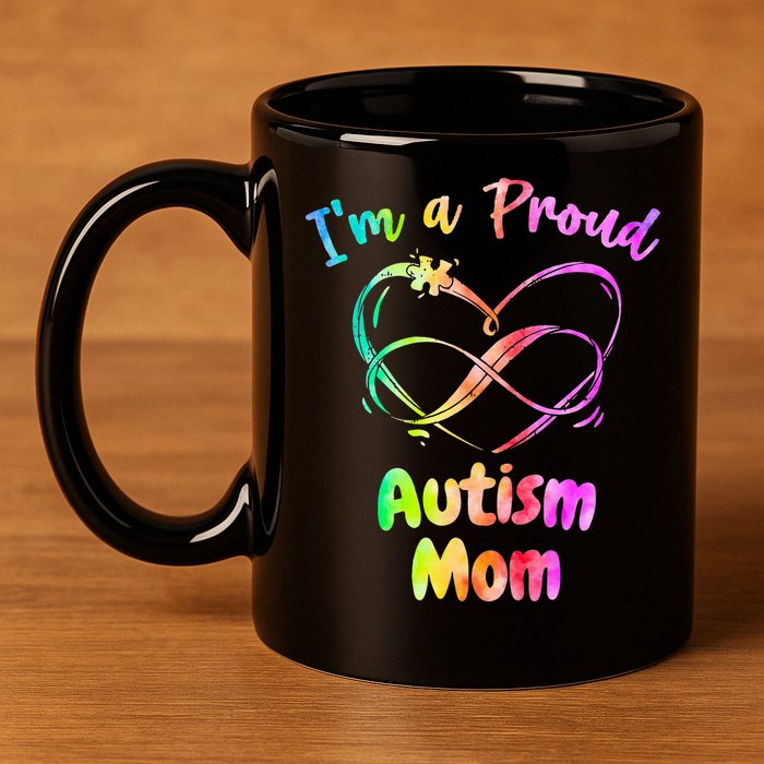 I’m a Proud Autism Mom Puzzle Heart 11oz C Handle Ceramic Mug