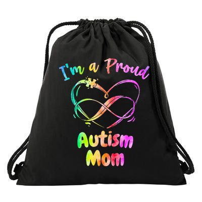 I’m a Proud Autism Mom Puzzle Heart Drawstring Bag