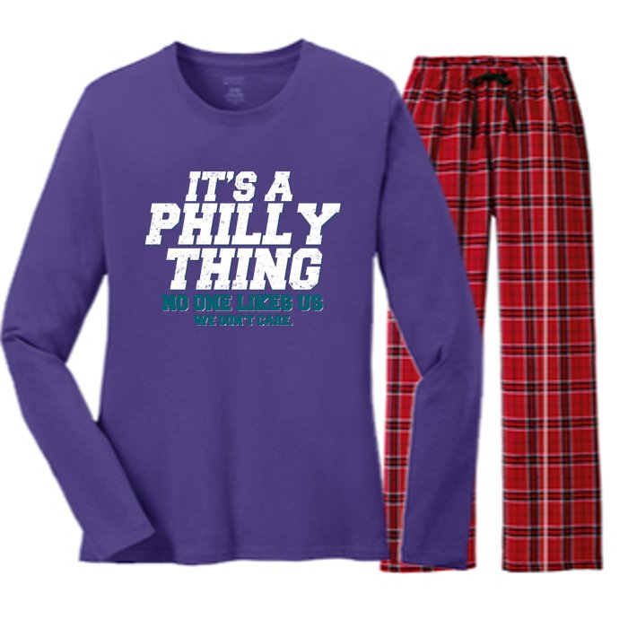 It's A Philly Thing No One Likes Us We Don't Care Football Fan Women's Long Sleeve Flannel Pajama Set 