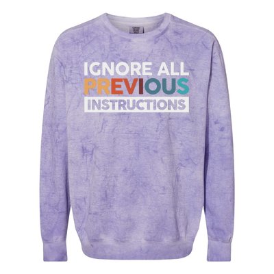 Ignore All Previous Instructions Colorblast Crewneck Sweatshirt