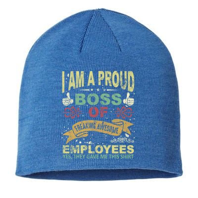 I Am Proud Boss Of Freaking Awesome Employees Gift Sustainable Beanie