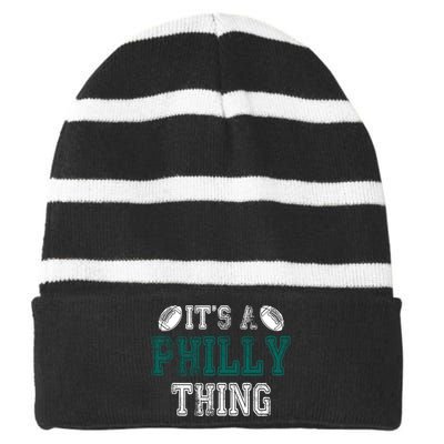 It's A Philly Thing Philadelphia Football Striped Beanie with Solid Band