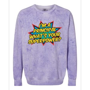 Im A Principal Whats Your Superpower Super School Principal Colorblast Crewneck Sweatshirt