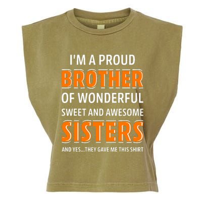 Im A Proud Brother Of Wonderful Sweet And Awesome Sisters Garment-Dyed Women's Muscle Tee