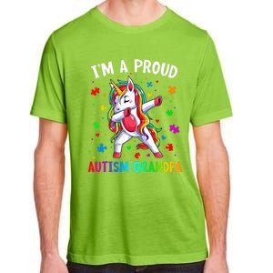 IM A Proud Autism Grandpa Dabbing Unicorn Autism Awareness Gift Adult ChromaSoft Performance T-Shirt