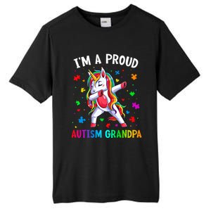 IM A Proud Autism Grandpa Dabbing Unicorn Autism Awareness Gift Tall Fusion ChromaSoft Performance T-Shirt