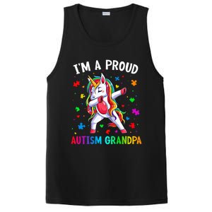 IM A Proud Autism Grandpa Dabbing Unicorn Autism Awareness Gift PosiCharge Competitor Tank