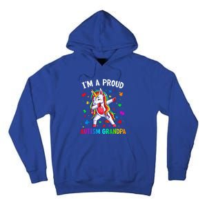 IM A Proud Autism Grandpa Dabbing Unicorn Autism Awareness Gift Tall Hoodie