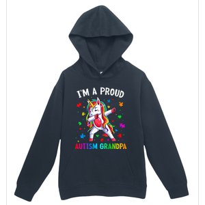 IM A Proud Autism Grandpa Dabbing Unicorn Autism Awareness Gift Urban Pullover Hoodie