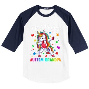 IM A Proud Autism Grandpa Dabbing Unicorn Autism Awareness Gift Baseball Sleeve Shirt