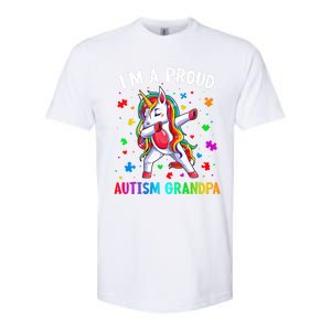 IM A Proud Autism Grandpa Dabbing Unicorn Autism Awareness Gift Softstyle CVC T-Shirt