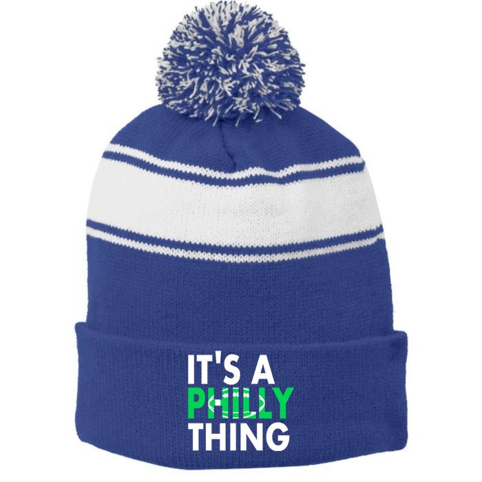 It's A Philly Thing Its A Philly Thing Philadelphia Football Stripe Pom Pom Beanie