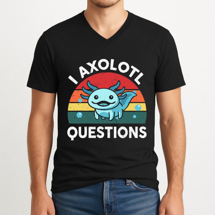 I Axolotl Questions Cute Axolotl V-Neck T-Shirt