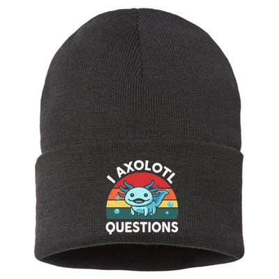 I Axolotl Questions Cute Axolotl Sustainable Knit Beanie