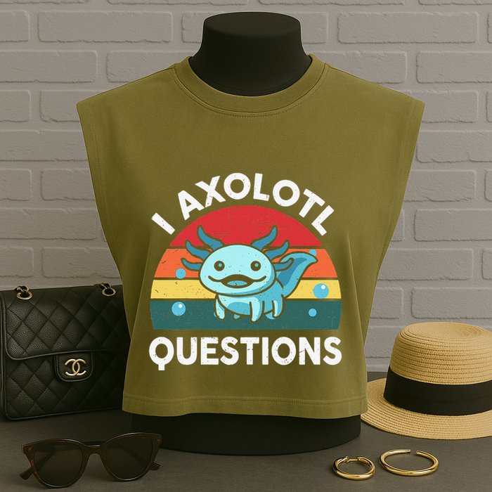 I Axolotl Questions Cute Axolotl Garment-Dyed Women's Muscle Tee