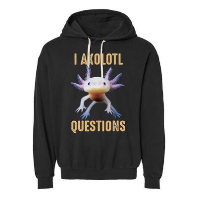 I Axolotl Questions Retro Vintage Garment-Dyed Fleece Hoodie