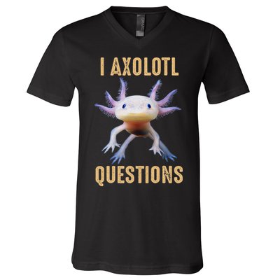 I Axolotl Questions Retro Vintage V-Neck T-Shirt