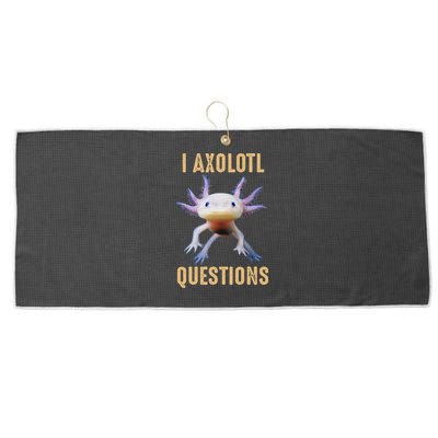 I Axolotl Questions Retro Vintage Large Microfiber Waffle Golf Towel