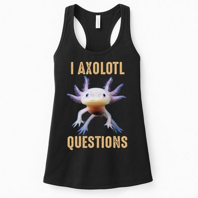 I Axolotl Questions Retro Vintage Womens Tank Top