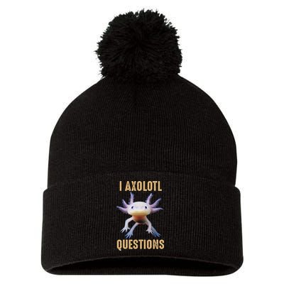 I Axolotl Questions Retro Vintage Pom Pom 12in Knit Beanie