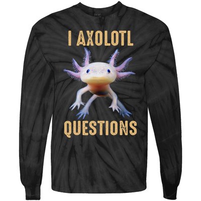 I Axolotl Questions Retro Vintage Tie-Dye Long Sleeve Shirt