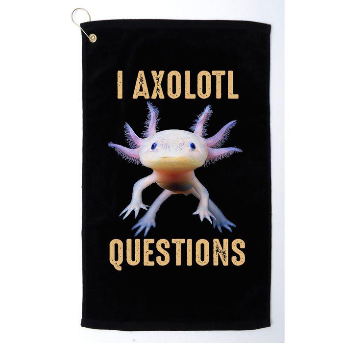 I Axolotl Questions Retro Vintage Golf Towel
