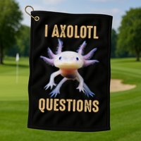 I Axolotl Questions Retro Vintage Golf Towel