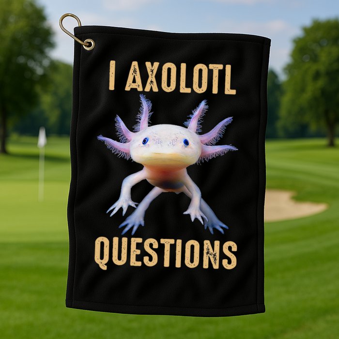 I Axolotl Questions Retro Vintage Golf Towel