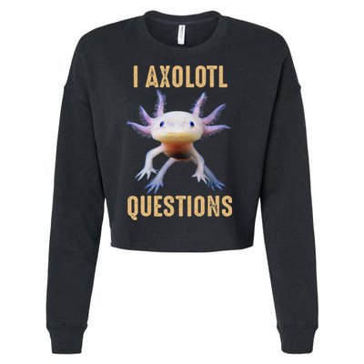 I Axolotl Questions Retro Vintage Cropped Pullover Crew