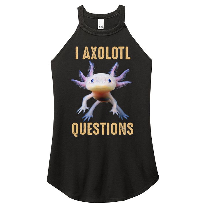 I Axolotl Questions Retro Vintage Women's Perfect Tri Rocker Tank
