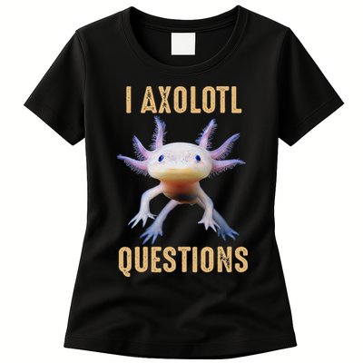 I Axolotl Questions Retro Vintage Womens T-Shirt