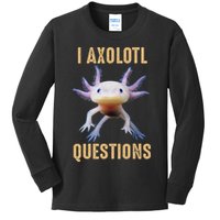 I Axolotl Questions Retro Vintage Kids Long Sleeve Shirt