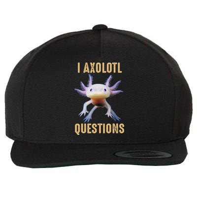 I Axolotl Questions Retro Vintage Wool Snapback Cap