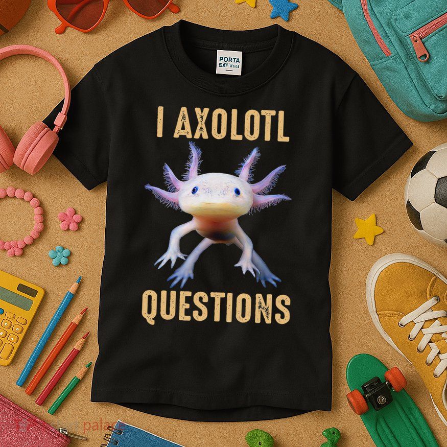 I Axolotl Questions Retro Vintage Kids T-Shirt