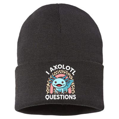 I Axolotl Questions Cute Axolotl Sustainable Knit Beanie