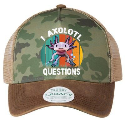 I Axolotl Questions Shirt Youth Kids Retro 90s Funny Axolotl Legacy Tie Dye Trucker Hat