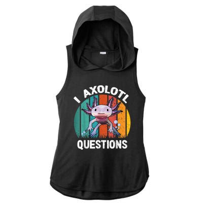 I Axolotl Questions Shirt Youth Kids Retro 90s Funny Axolotl Ladies PosiCharge Tri-Blend Wicking Draft Hoodie Tank