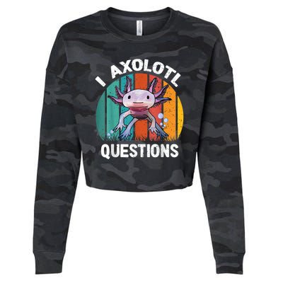 I Axolotl Questions Shirt Youth Kids Retro 90s Funny Axolotl Cropped Pullover Crew