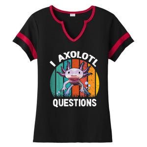 I Axolotl Questions Shirt Youth Kids Retro 90s Funny Axolotl Ladies Halftime Notch Neck Tee