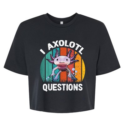 I Axolotl Questions Shirt Youth Kids Retro 90s Funny Axolotl Bella+Canvas Jersey Crop Tee