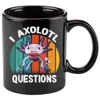 I Axolotl Questions Shirt Youth Kids Retro 90s Funny Axolotl 11oz C Handle Ceramic Mug